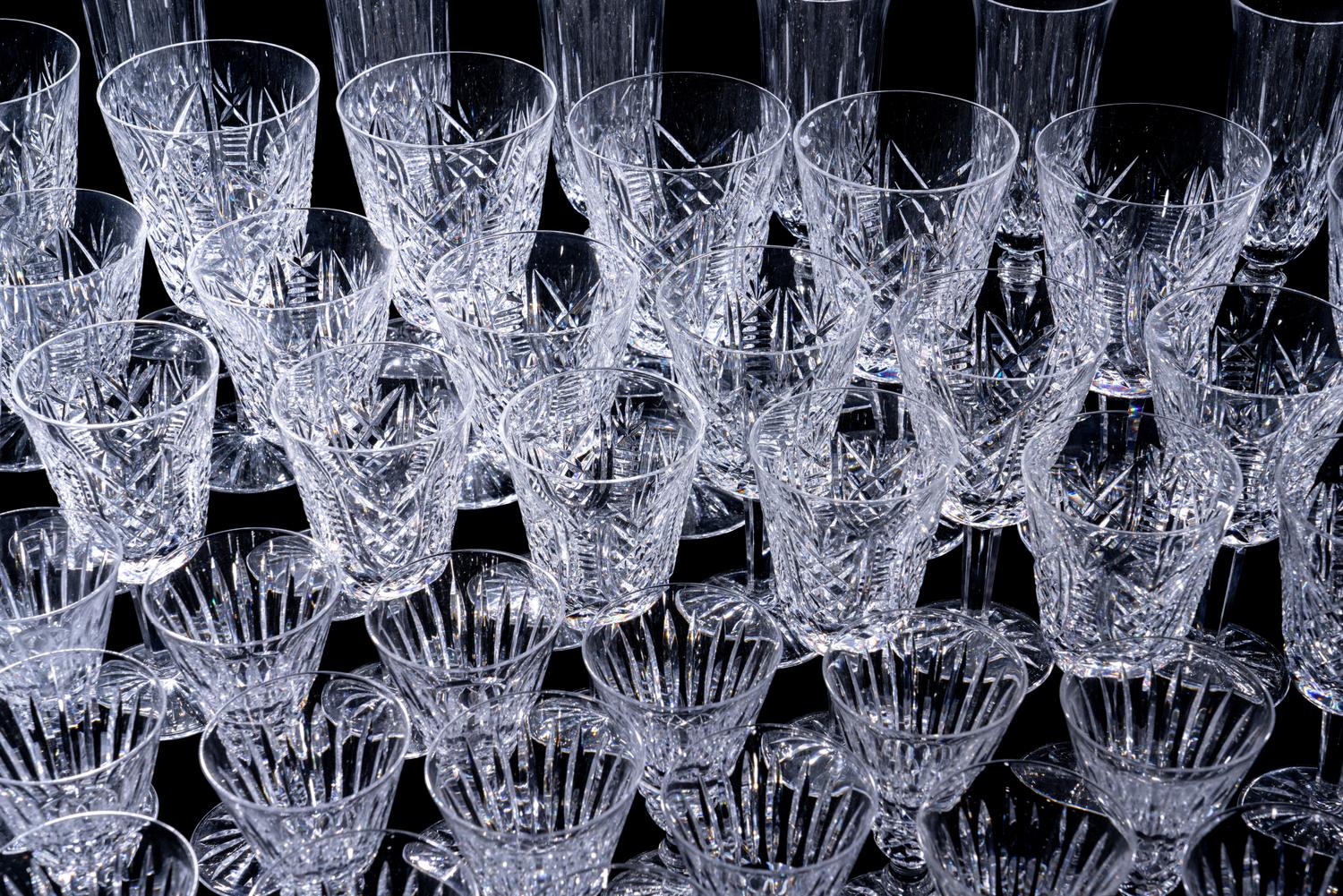 A Group of Irish Cut Glass Stemware