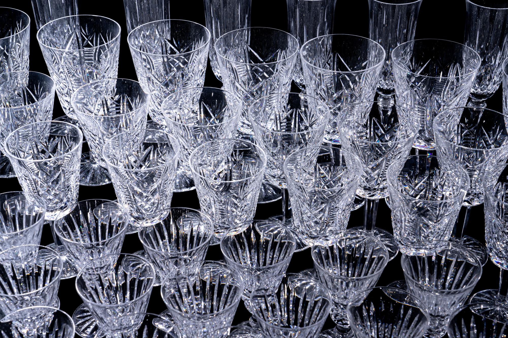 A Group of Irish Cut Glass Stemware