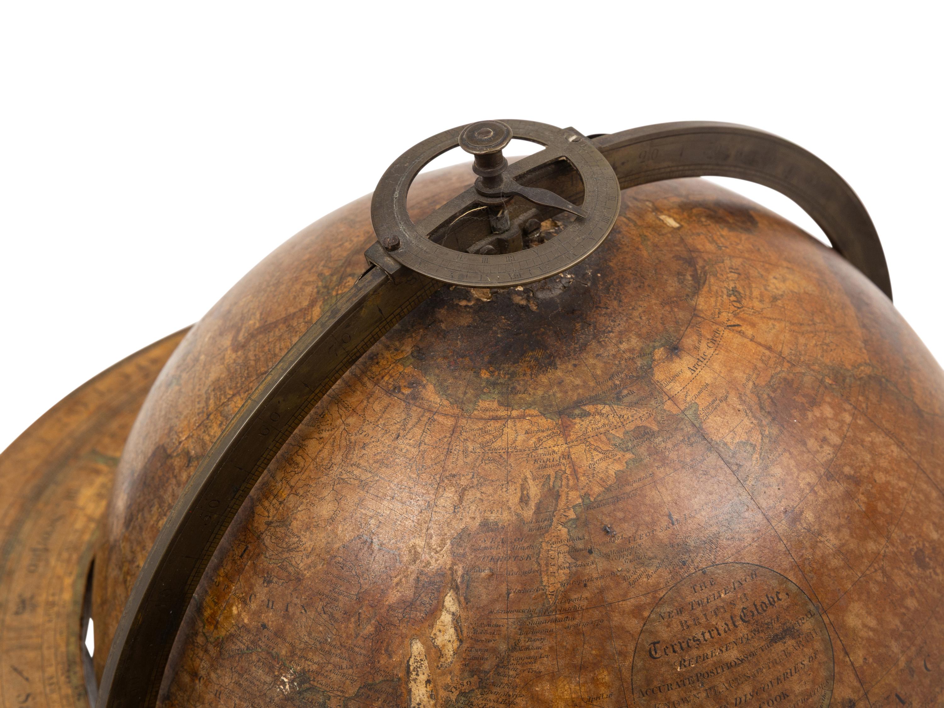 An English 12-Inch Terrestrial Table Globe with Compass