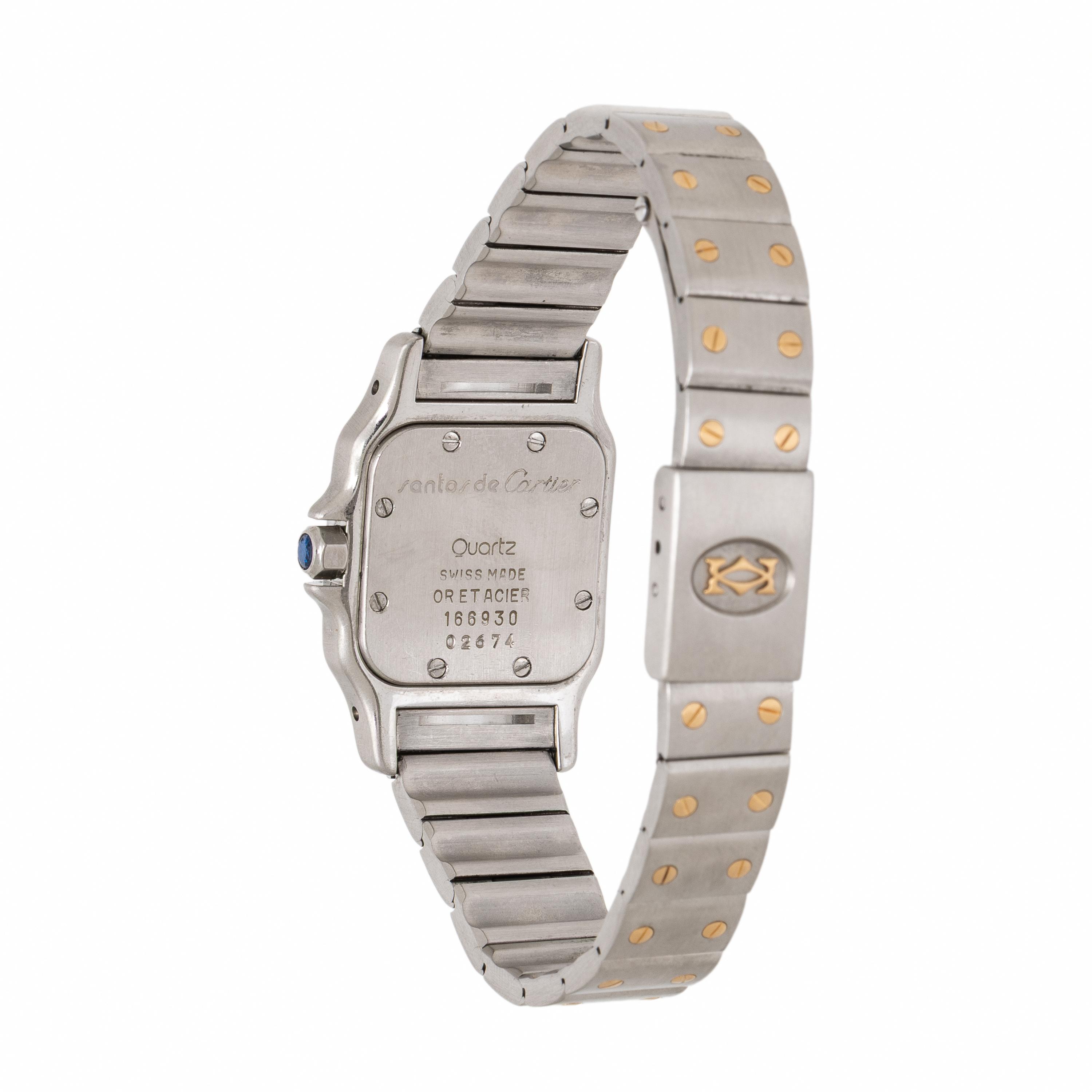 Cartier, Ref. 166930, Steel and Yellow Gold 'Santos Galbée' Watch, with Box & Booklet
