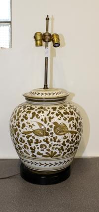 A Decorative Table Lamp. Height overall 30 inches.