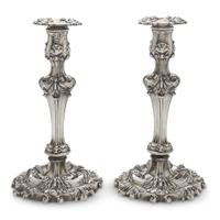 Pair of sterling silver candlesticks Bailey, Banks & Biddle, Philadelphia, PA, early 20th century