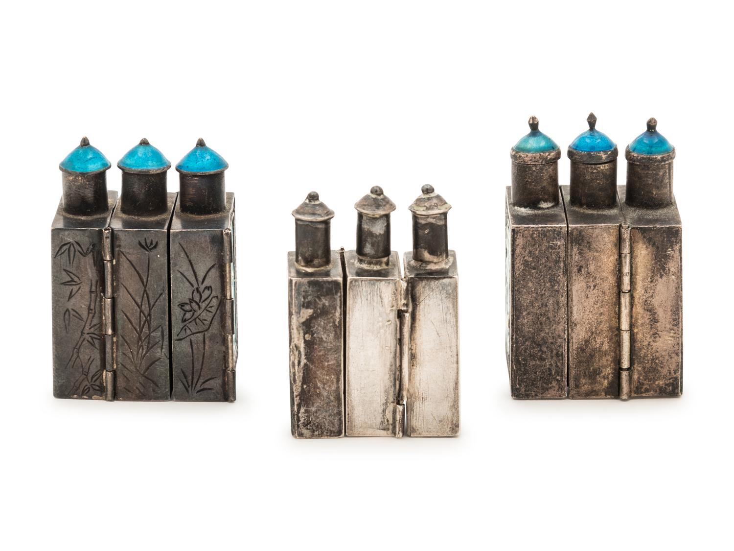 Six Chinese Metal Snuff Bottles