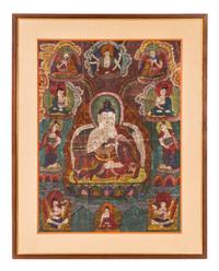 A Tibetan Thangka 37 1/2 x 20 1/4 inches.