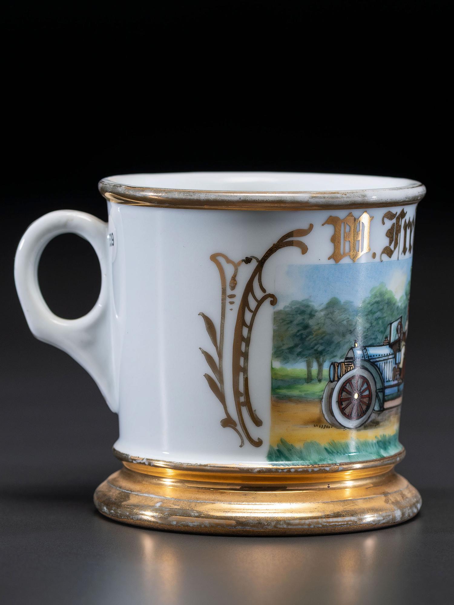 A Motorist's Porcelain Occupational Shaving Mug Belonging to Fred Straub
