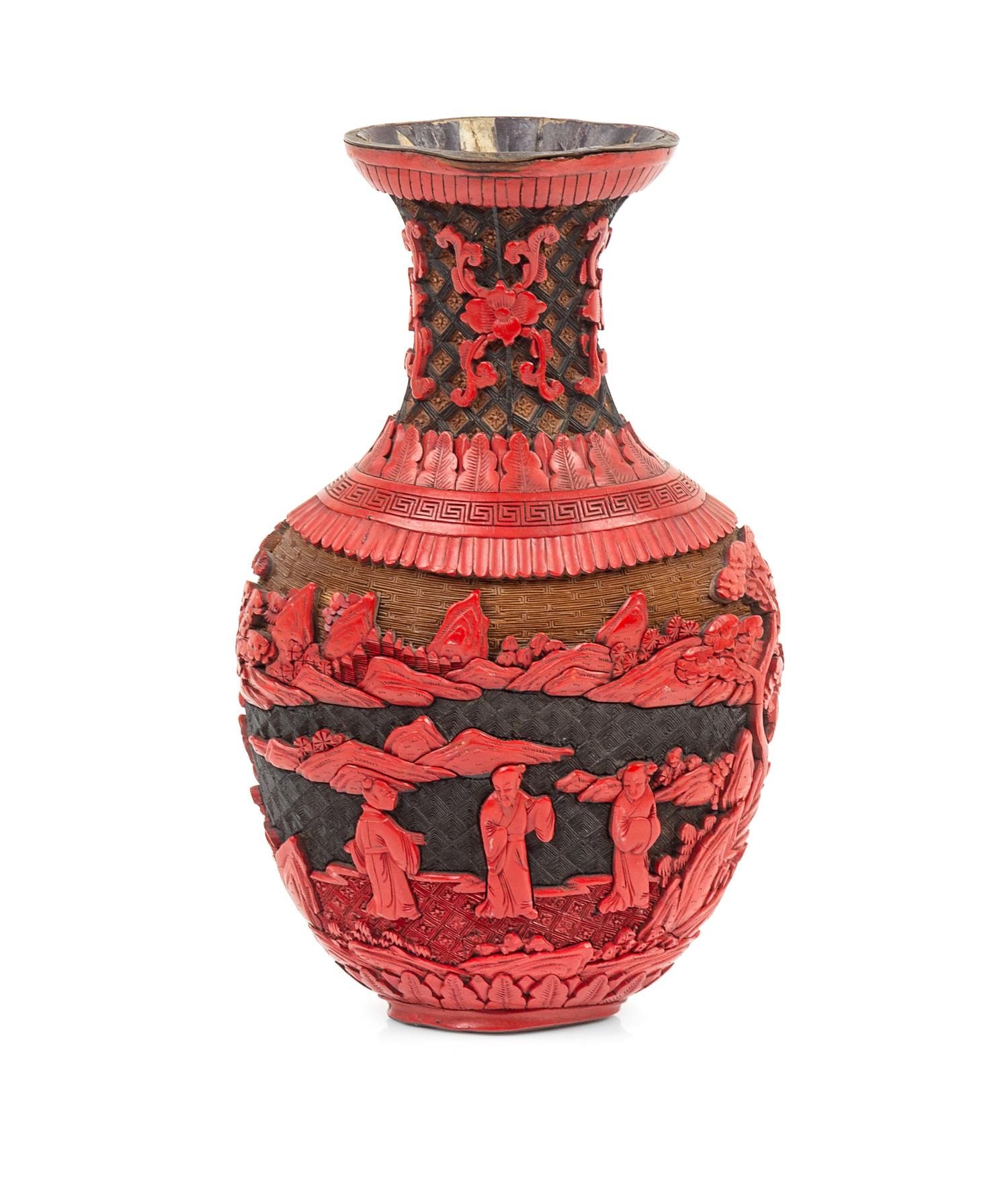 A Ticai Lacquer Vase Height 9 inches. — EARLY 19TH CENTURY