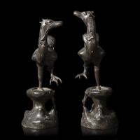 A Pair of Chinese Bronze Ducks, Ming Dynasty 明 銅鳧一對