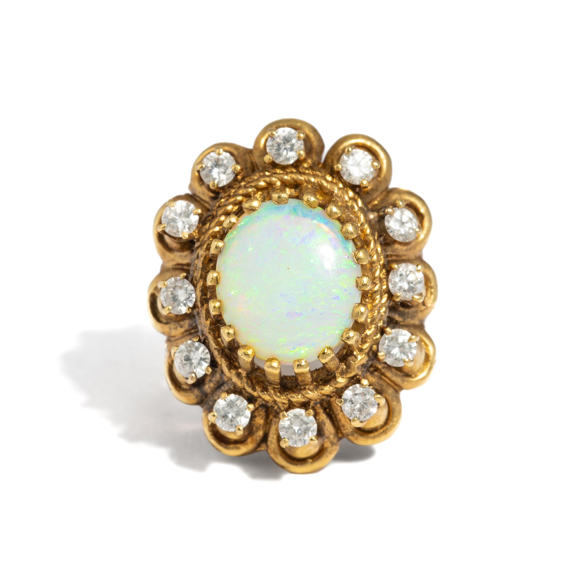 OPAL AND DIAMOND RING