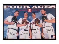 An Atlanta Braves Four Aces Wilson Sporting Goods Signed Autograph Poster Featuring Tom Glavine, Greg Maddux, John Smoltz and Denny Neagle (Beckett Authentication Services Letter),