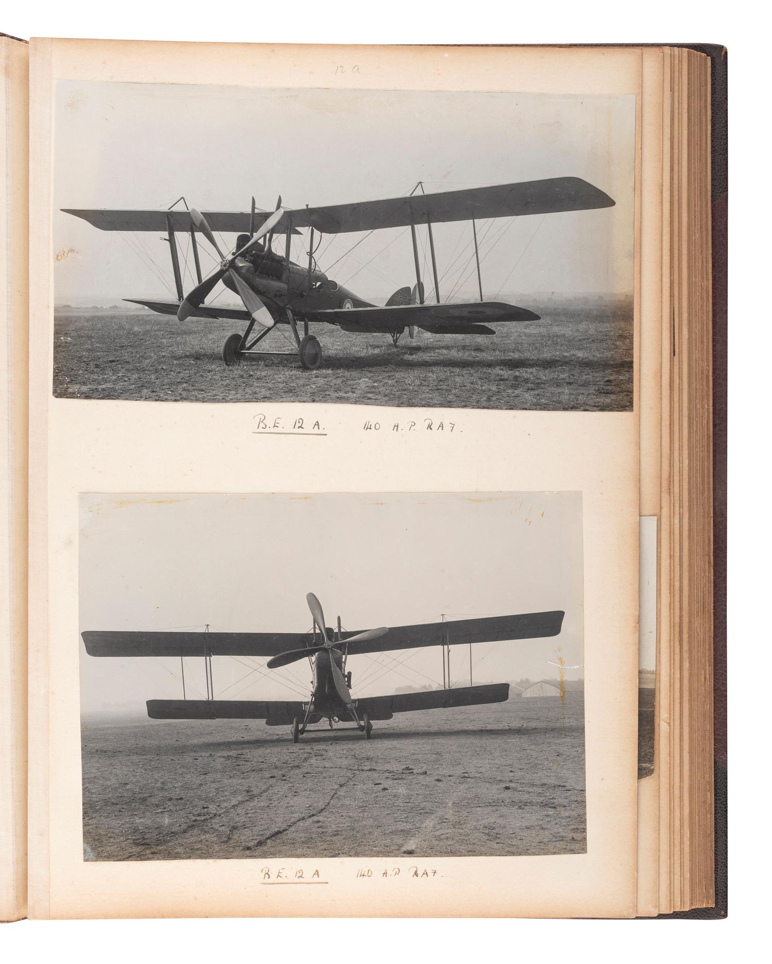 [EARLY PHOTOGRAPHY] -- [AVIATION]. Album containing 42 photographs of British aircraft.