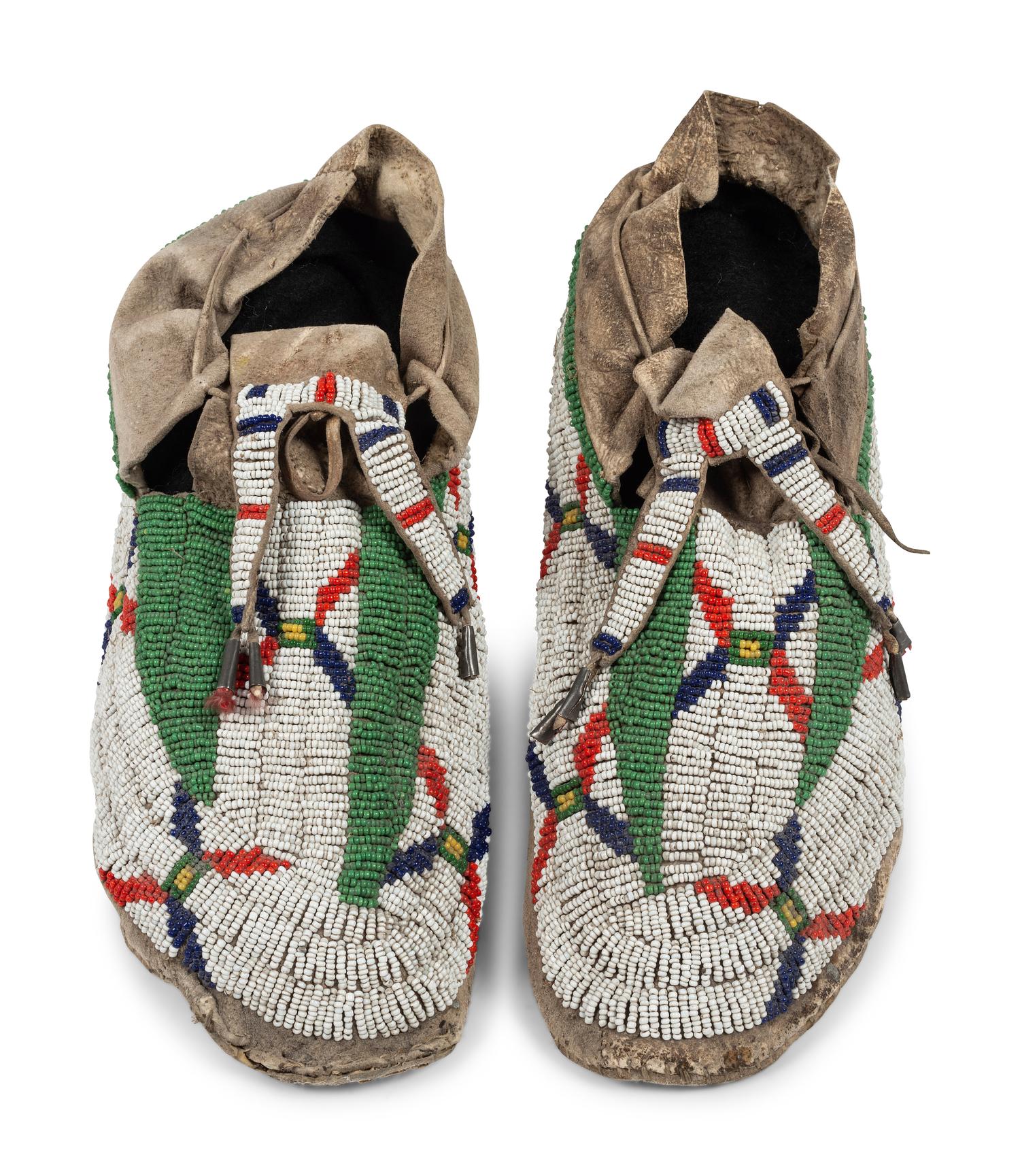 Sioux Beaded Hide Moccasins