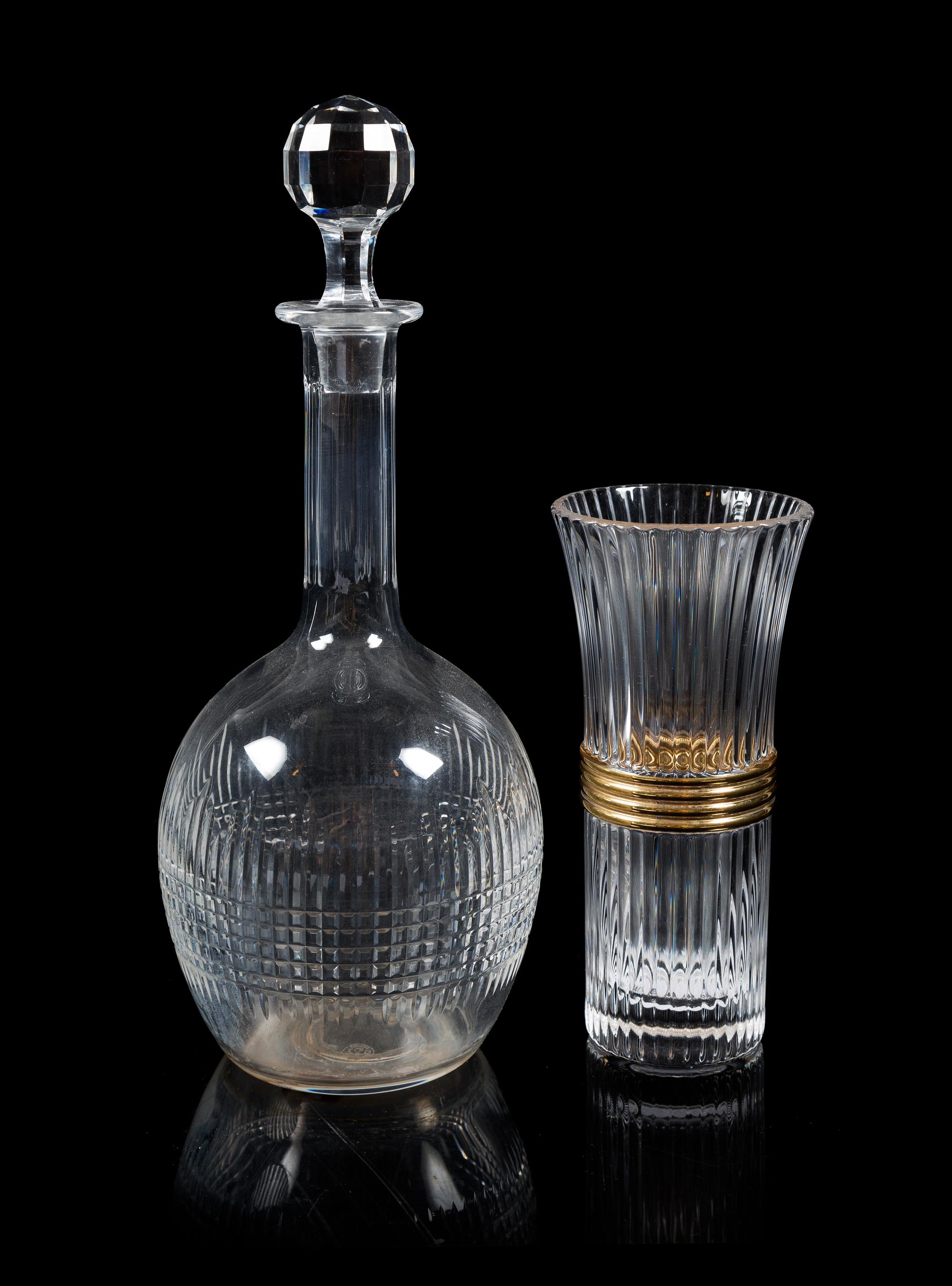 Two Baccarat Cut Glass Table Articles