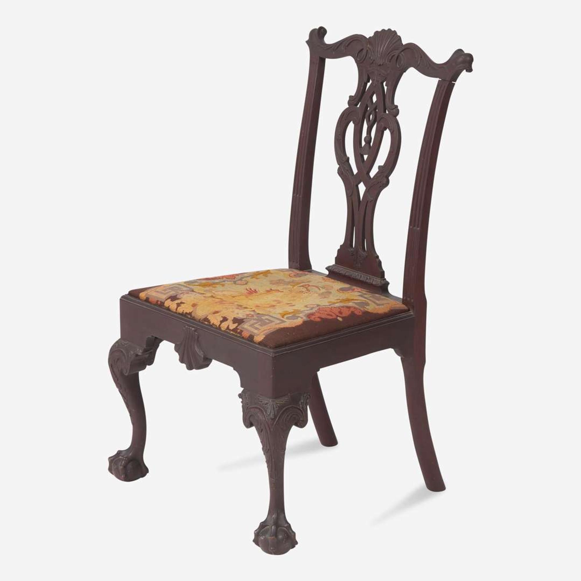 The Shippen Chippendale carved mahogany tassel-back side chair Philadelphia, PA, 1765-1780