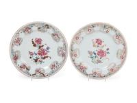 Five Export Famille Rose Porcelain 'Floral' Plates