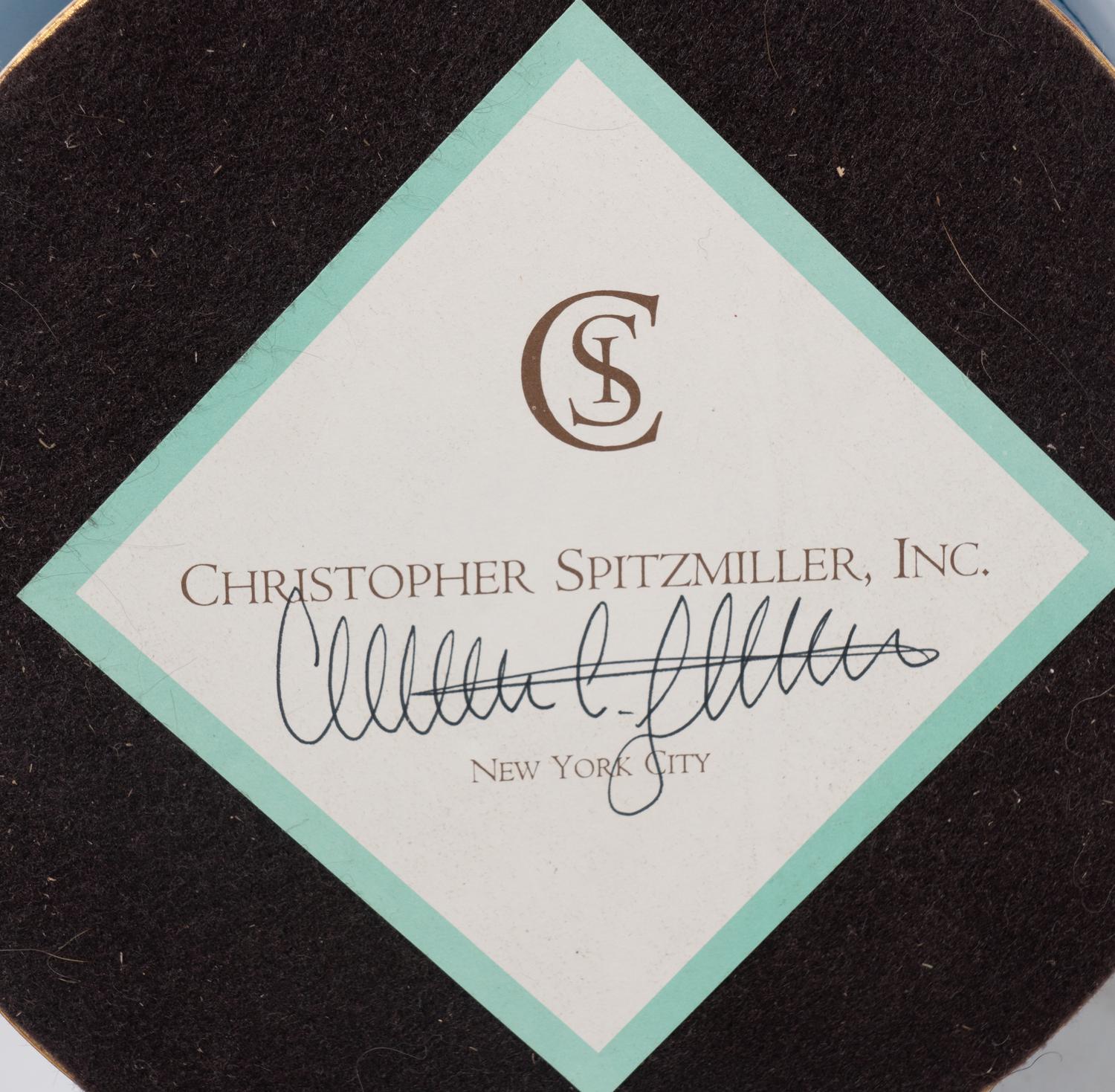 A Pair of Christopher Spitzmiller Blue-Glazed Table Lamps