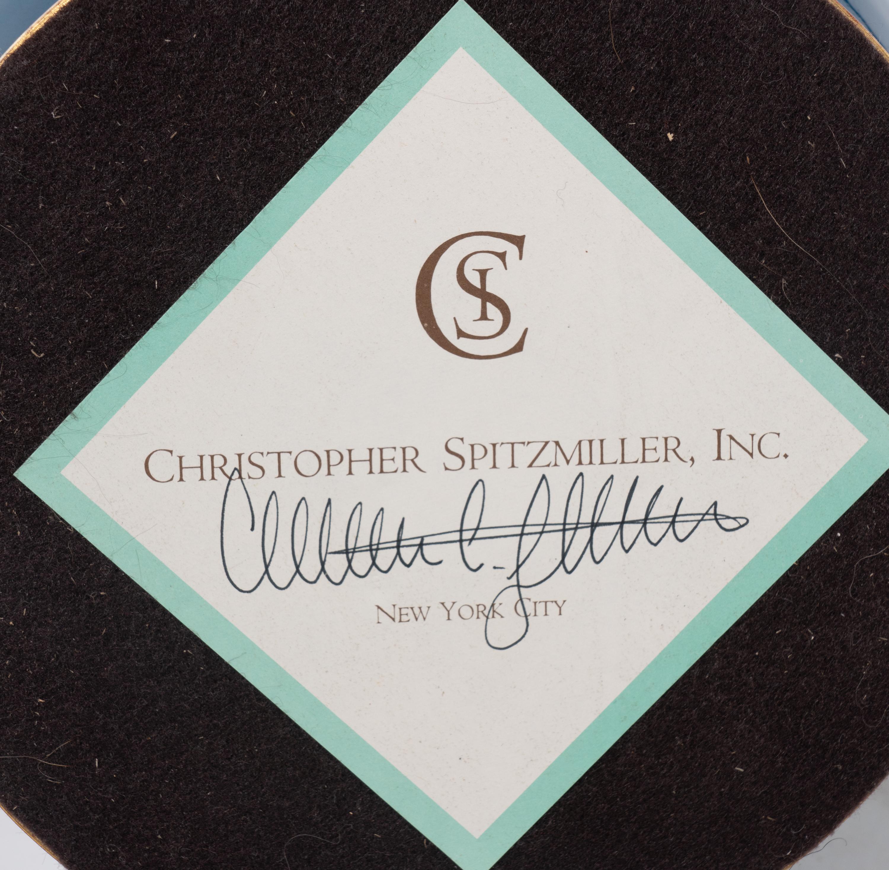 A Pair of Christopher Spitzmiller Blue-Glazed Table Lamps