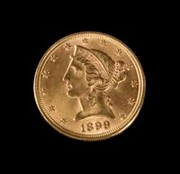 A United States 1899 Liberty Head $5 Gold Coin