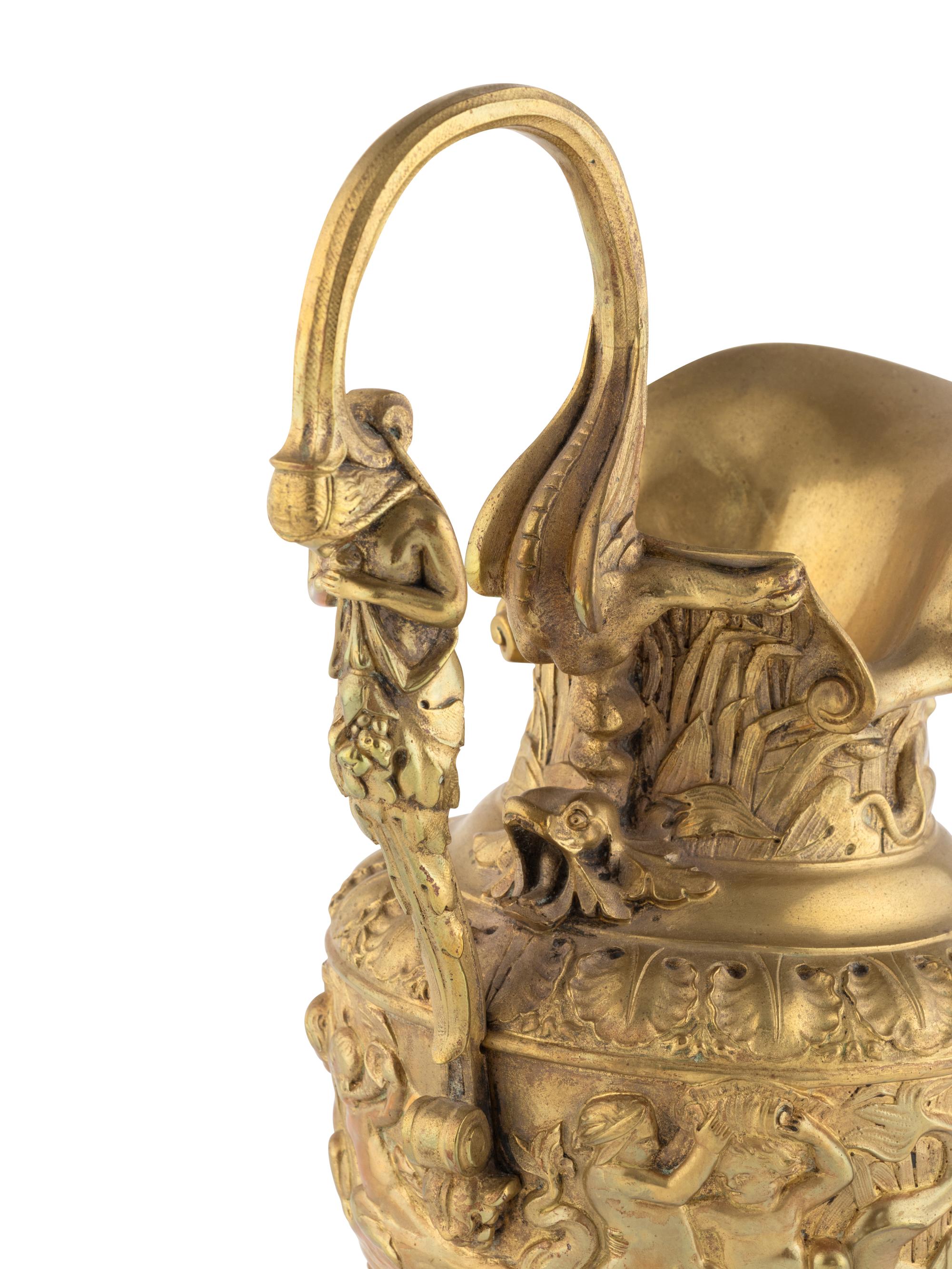 A Neoclassical Style Gilt Bronze Ewer