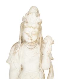 A Chinese Carved Marble Figure of Quan Yin — 19th/20th Century