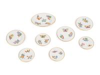 A Collection of Herend Queen Victoria Porcelain Table Articles