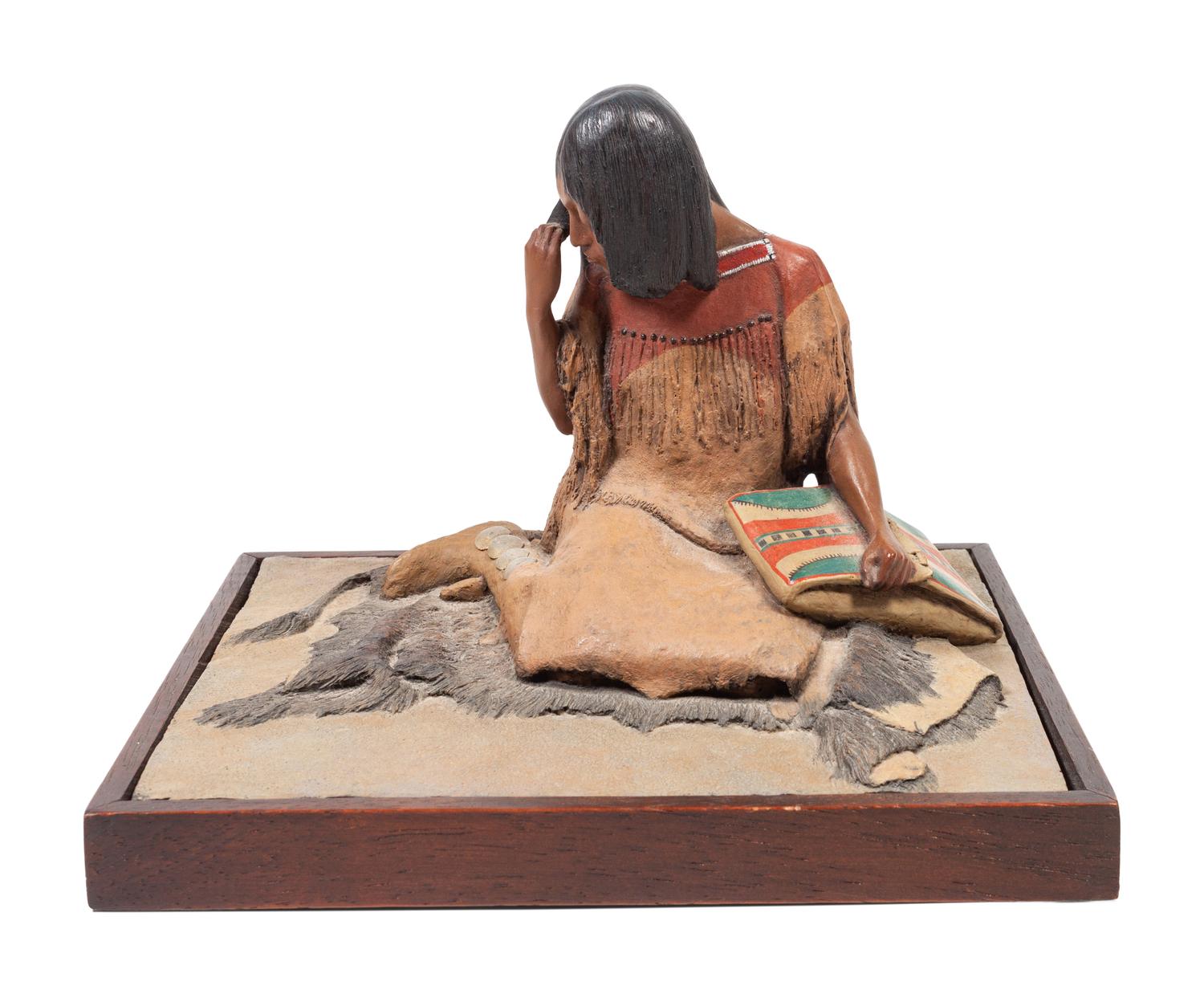 Canvas Parfleche , together with sculpture Rare Leisure , edition 6/25, 1979, by Ron Bork (American, 20th Century)