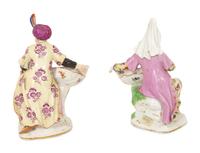 A Pair of Meissen Porcelain Figural Salts