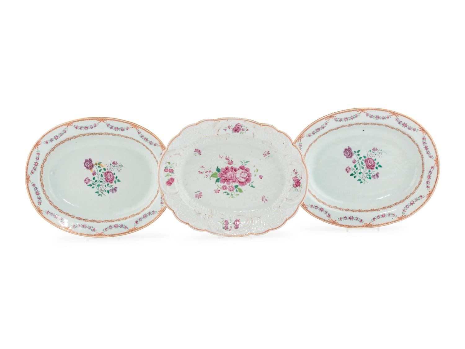 Three Chinese Export Porcelain Serving Dishes