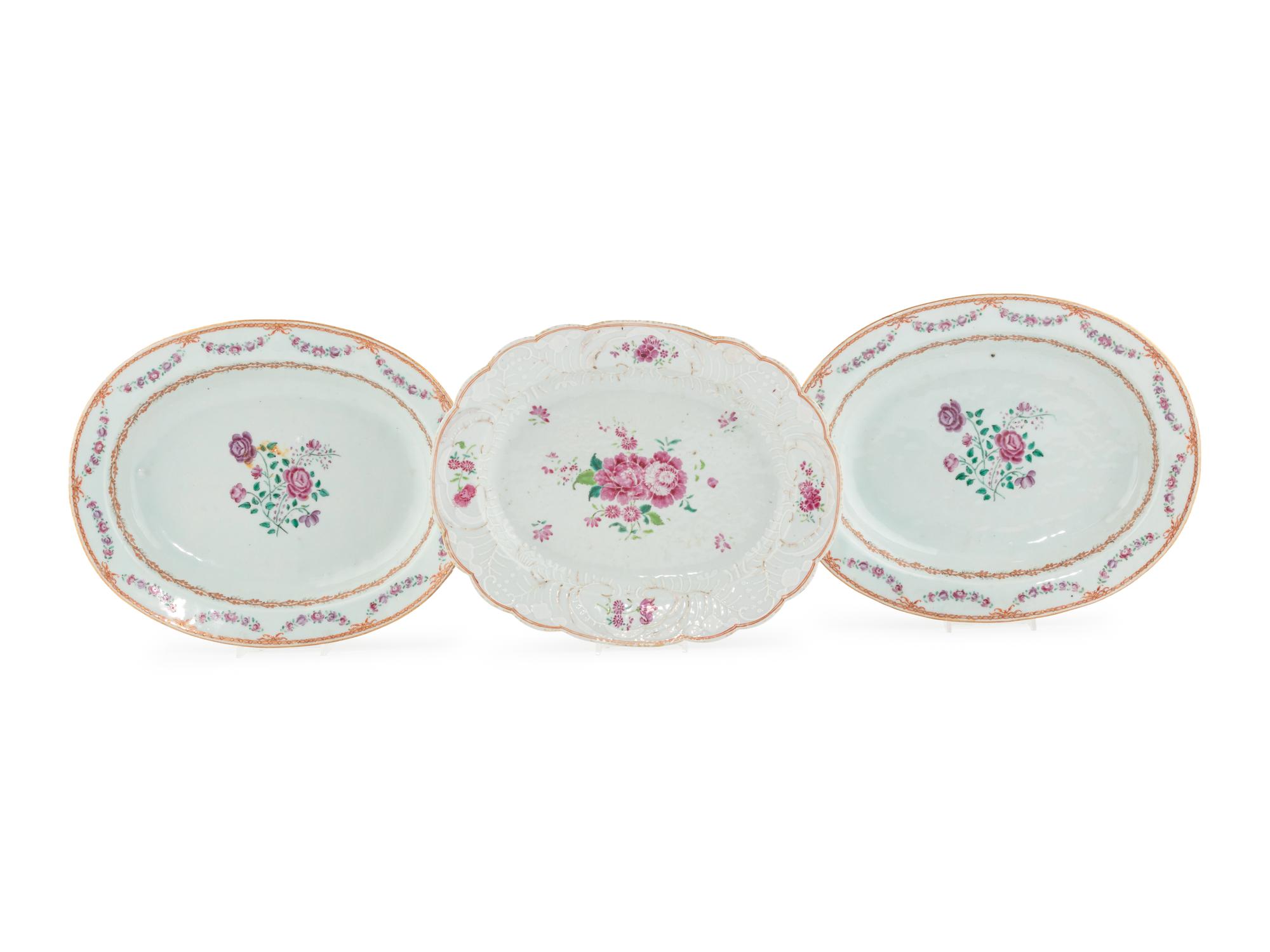 Three Chinese Export Porcelain Serving Dishes
