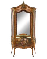 A Louis XV Style Gilt Metal Mounted Painted Vitrine