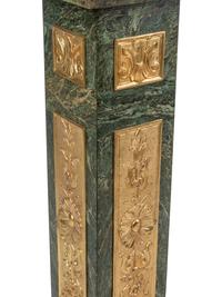 A Pair of Gilt Bronze Mounted Marble Pedestals