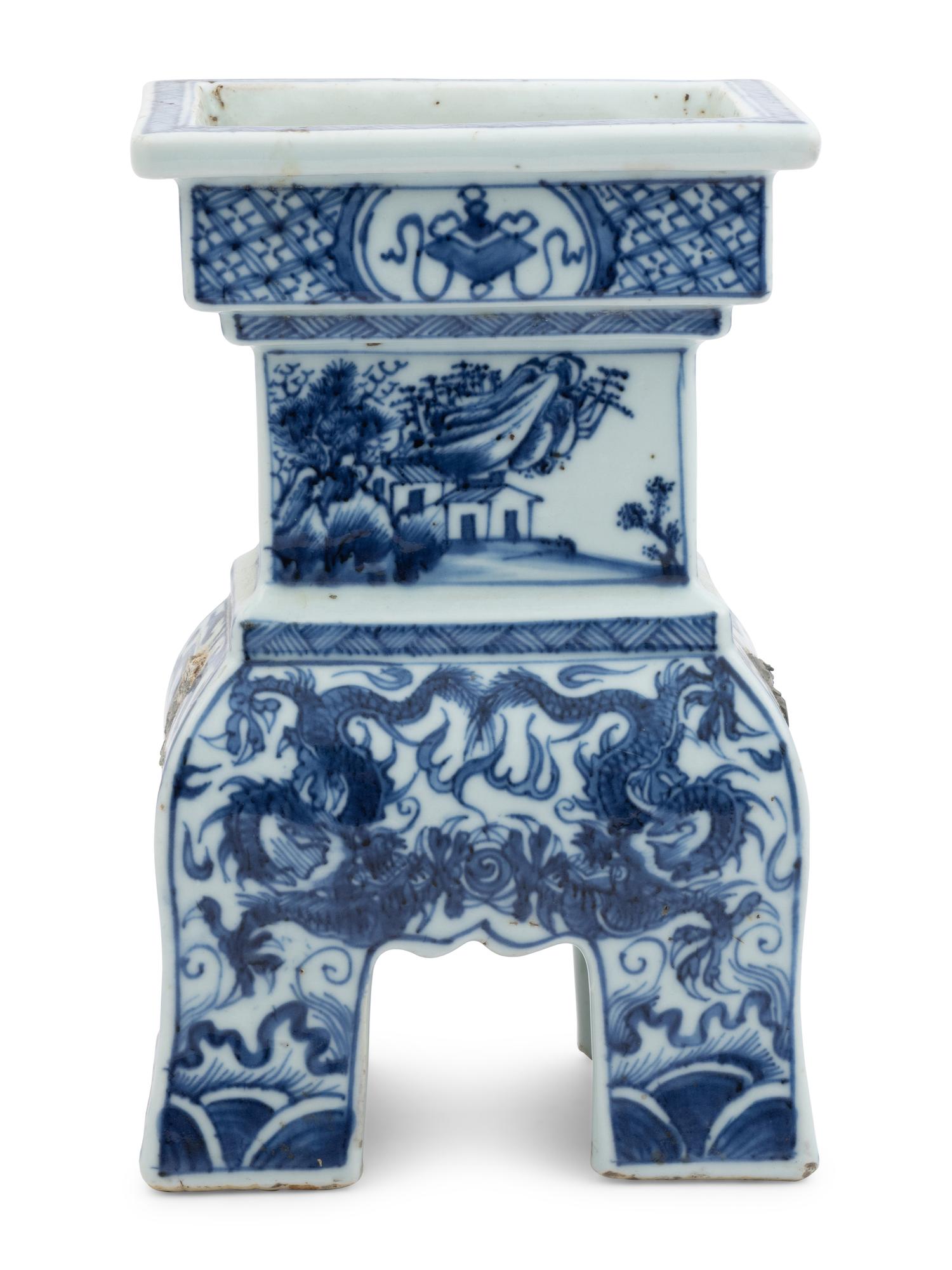 A Chinese Blue and White Porcelain Incense Burner
