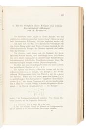 [SCIENCE & TECHNOLOGY] EINSTEIN, Albert (1879-1955). “Ist die Trägheit eines Körpers von seinem Energieinhalt abhängig?" In: Annalen der Physik, 4. Folge, Bd. 18, 1905 . Leipzig: Johann Ambrosius Barth, 1905.