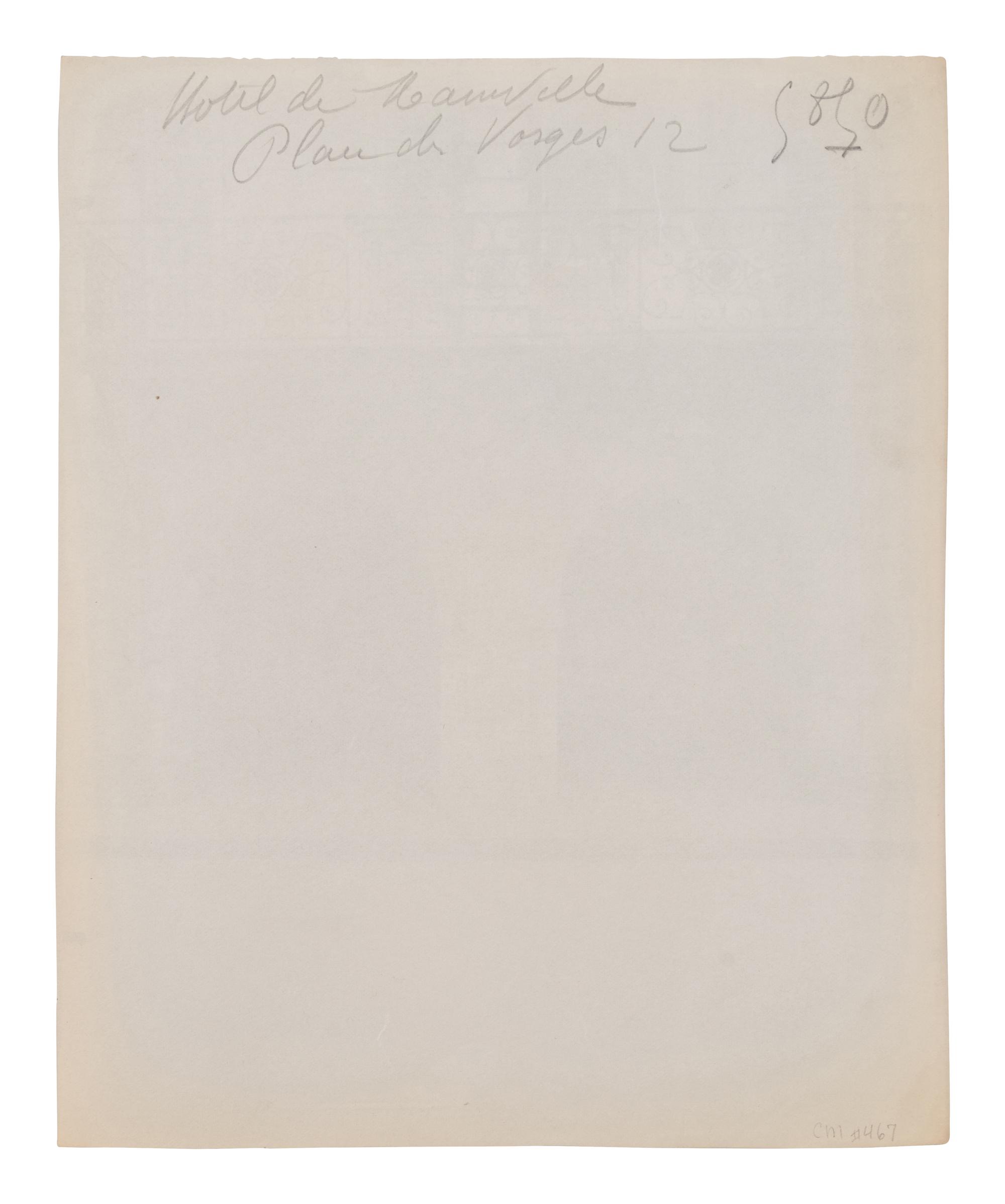 A group of four photographs ( Hôtel de Mainville, place des Vosges 12 , 1911-1912; Hôtel de Canhillac, place des Vosges 14 , 1911-1912; Hôtel de Nevers, 18 rue Seguier , 1908; Hôtel Beauffremont, rue de Grenelle 87 , 1901)
