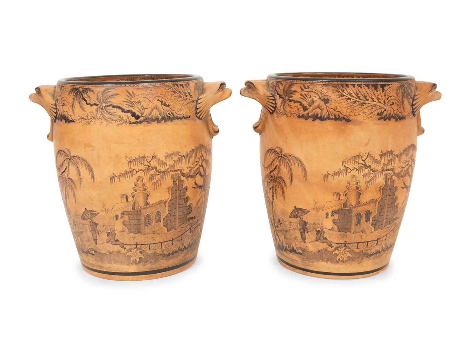 A Pair of Davenport Terracotta Wine Coolers