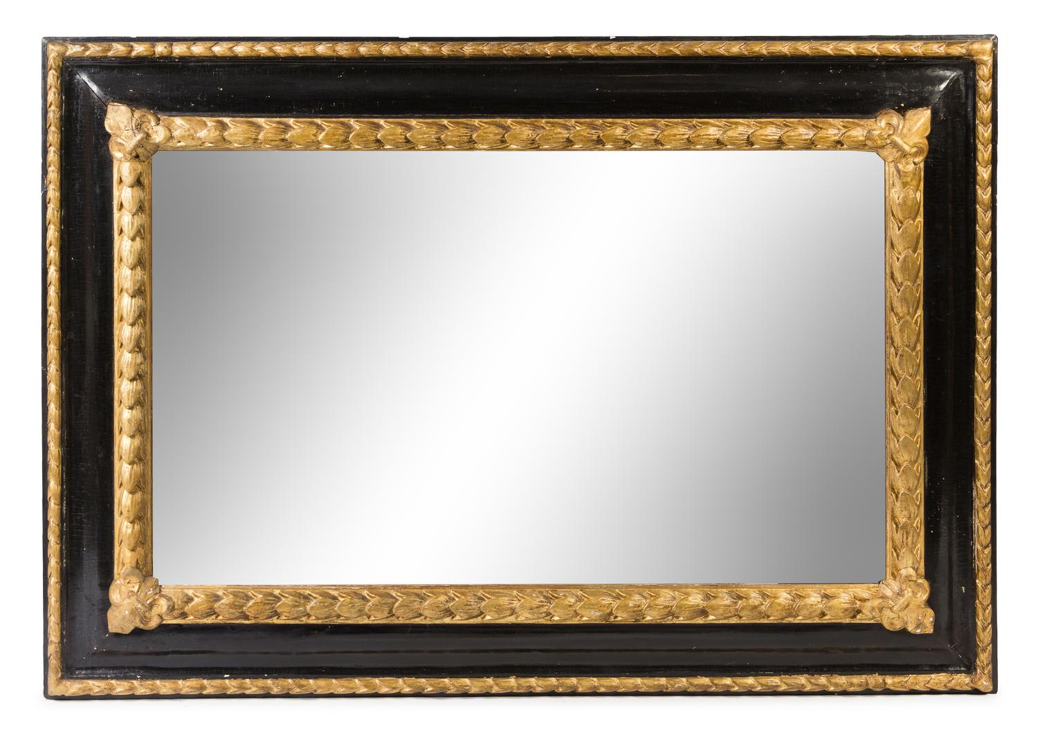 An Italian Painted and Gilt Mirror Height 40 1/2 x width 58 3/4 inches. — 19TH CENTURY
