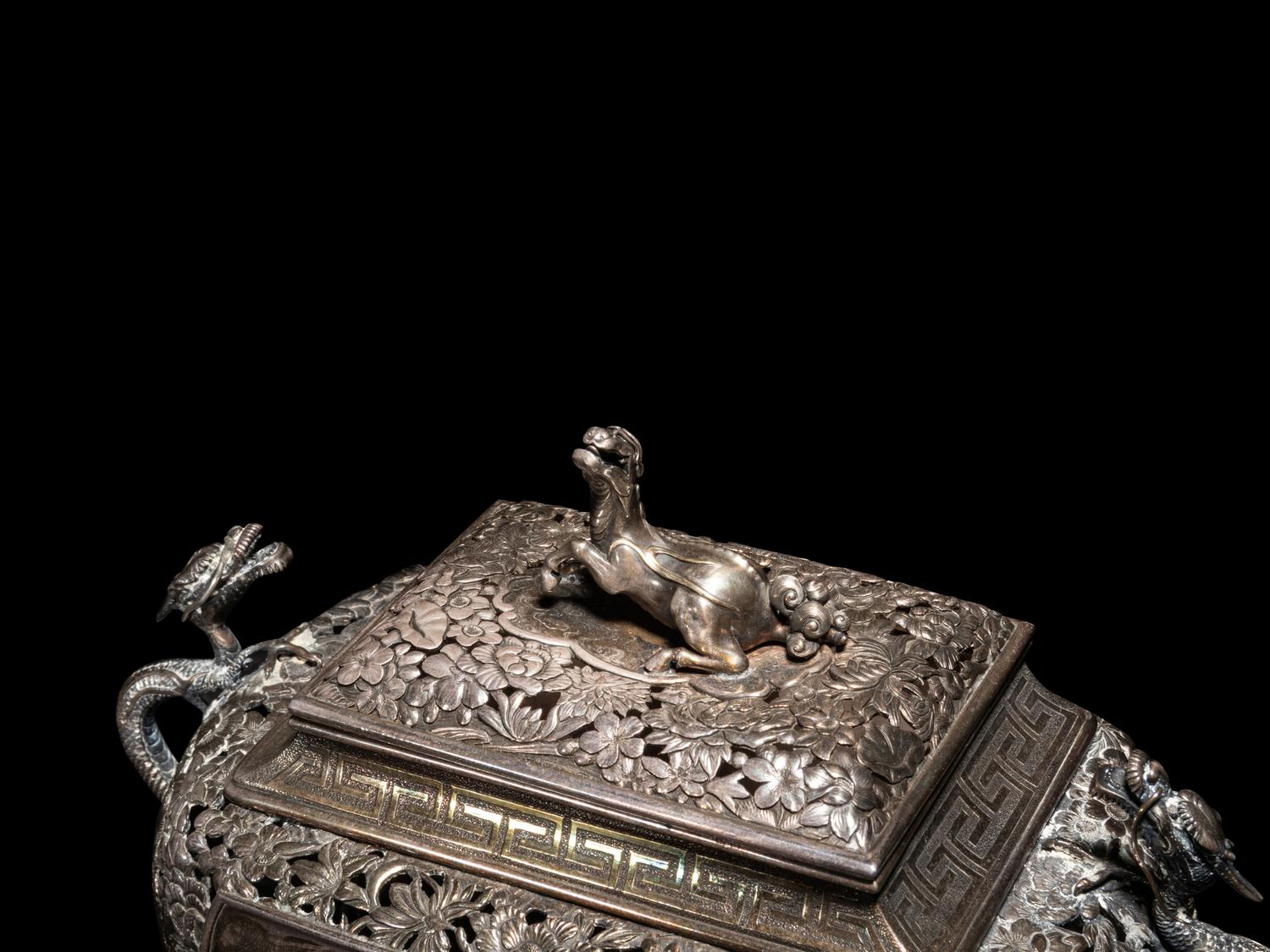 A Fine Mixed-Metal Incense Burner and Cover, Koro