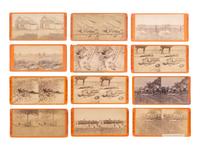 [CIVIL WAR]. A group of 12 views of deceased and wounded soldiers and related subjects, incl. embalming tent.