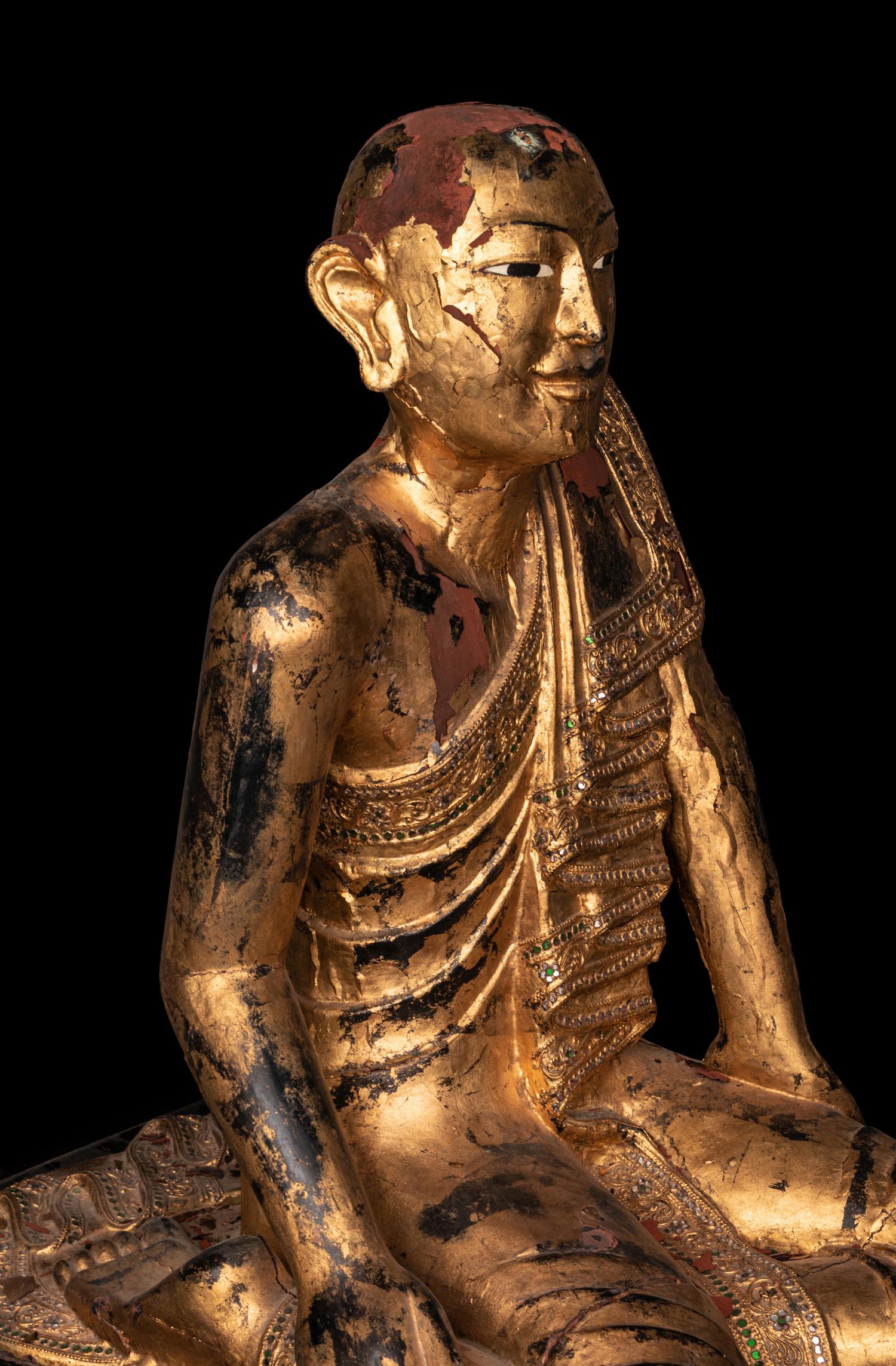 A Pair of Buddhist Monks in Adoration