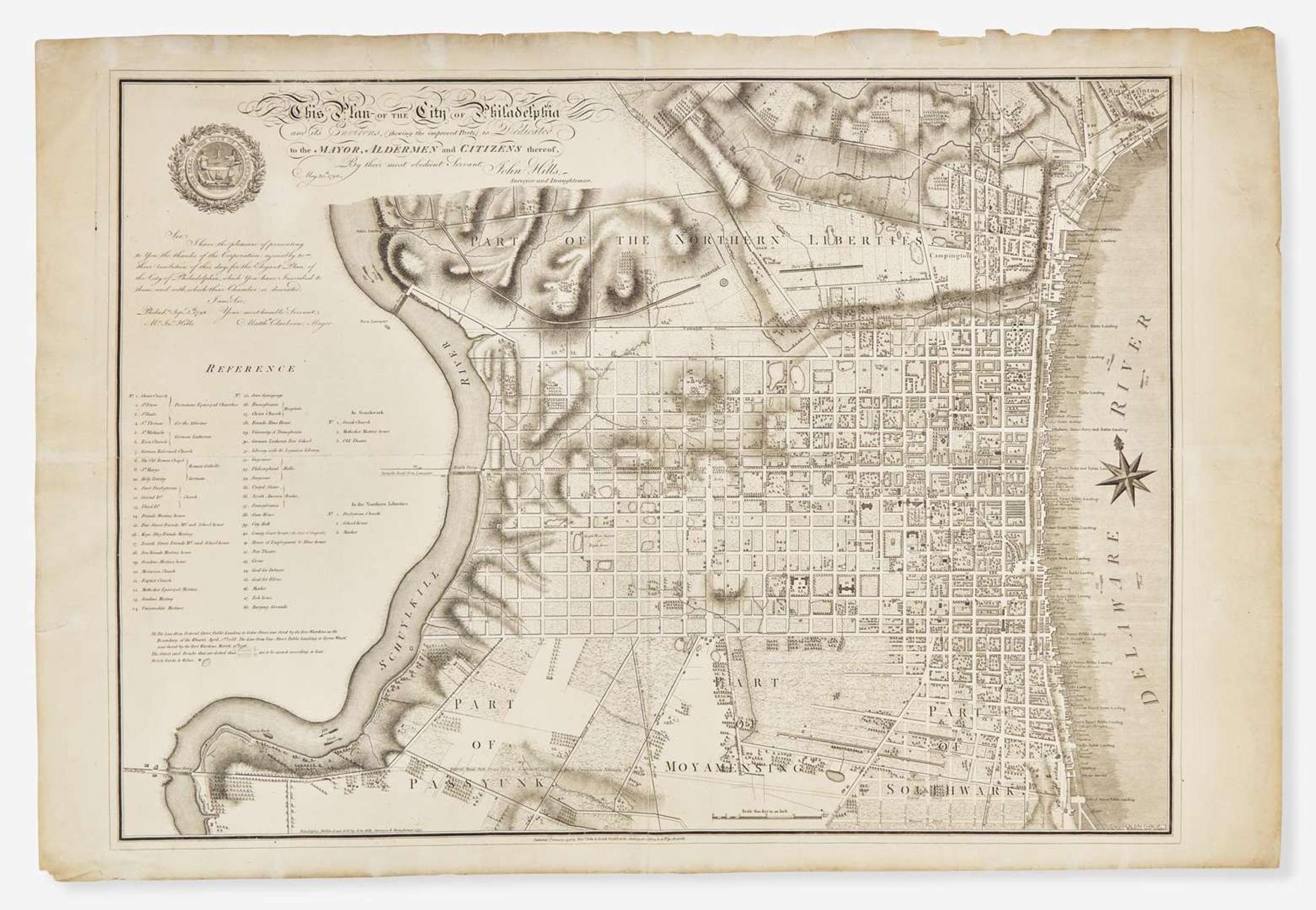 [Philadelphia & Pennsylvania] Hills, John: This Plan of the City of Philadelphia and it's Environs...
