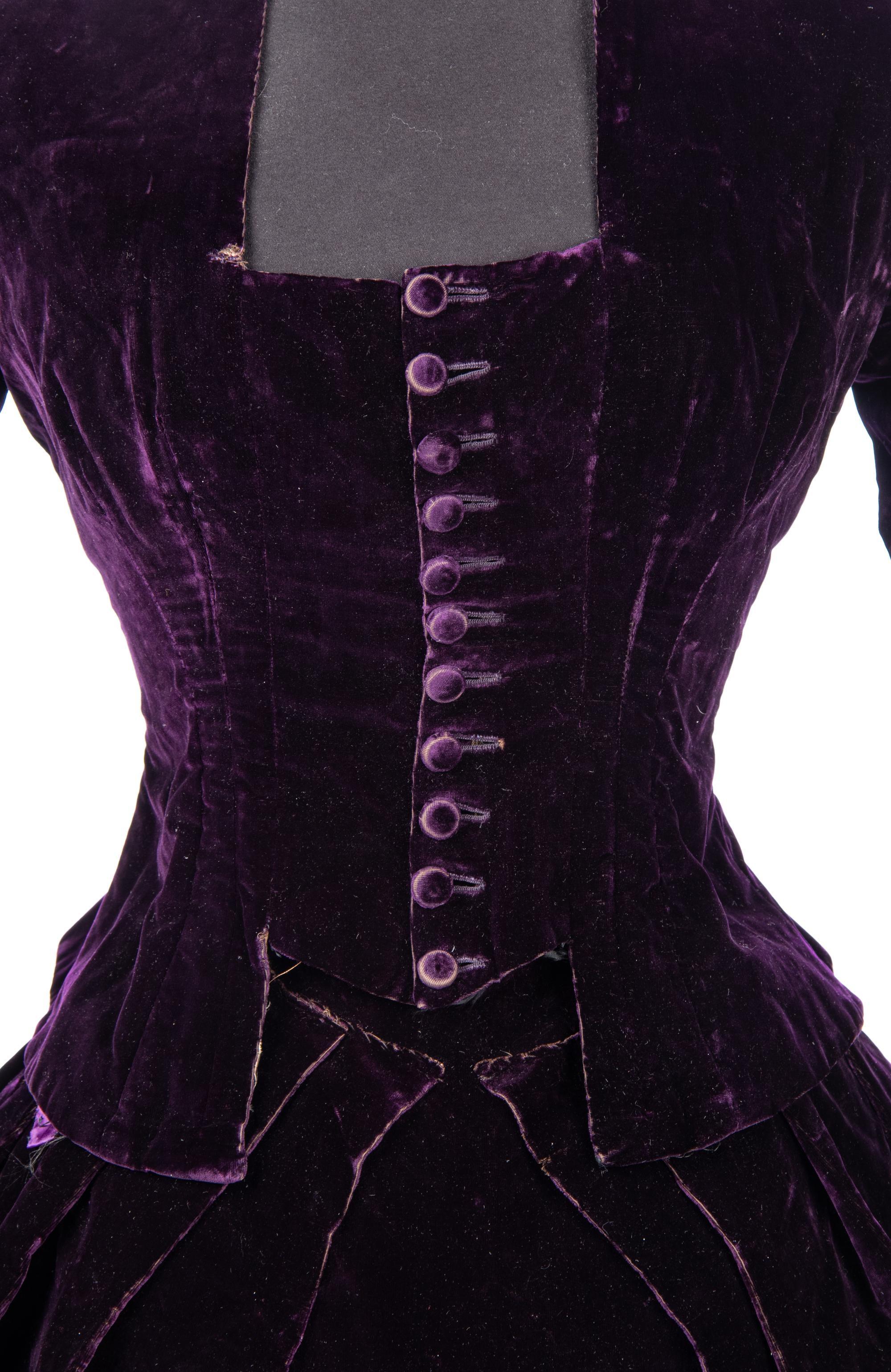 Two-Piece Silk Velvet Dress, 1880s