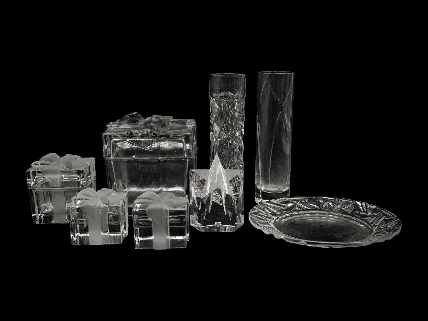 Eight Tiffany and Co. Glass Articles — 20th Century