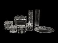 Eight Tiffany and Co. Glass Articles — 20th Century
