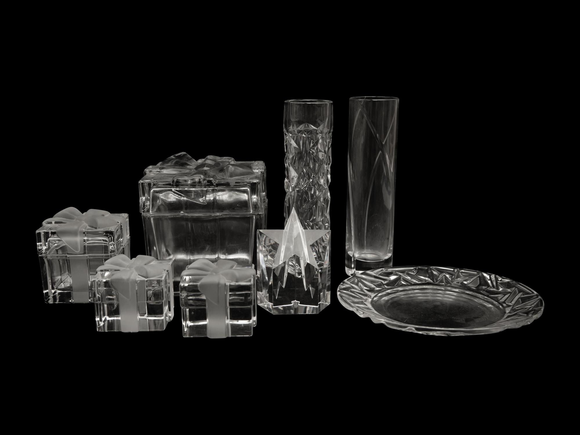 Eight Tiffany and Co. Glass Articles — 20th Century