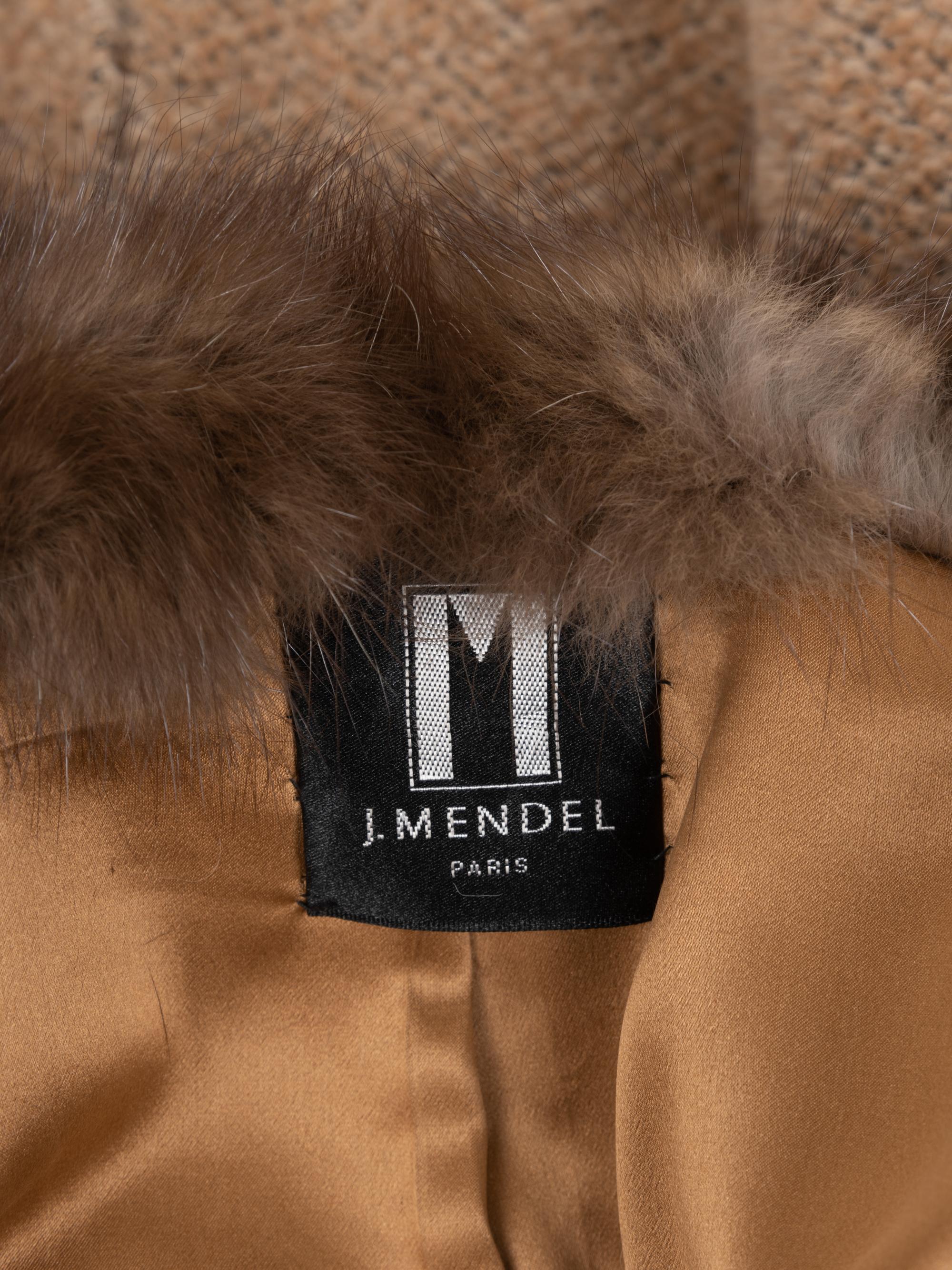 J. Mendel Wool Coat and Skirt Ensemble Trimmed with Sable Fur, 1990-2000s