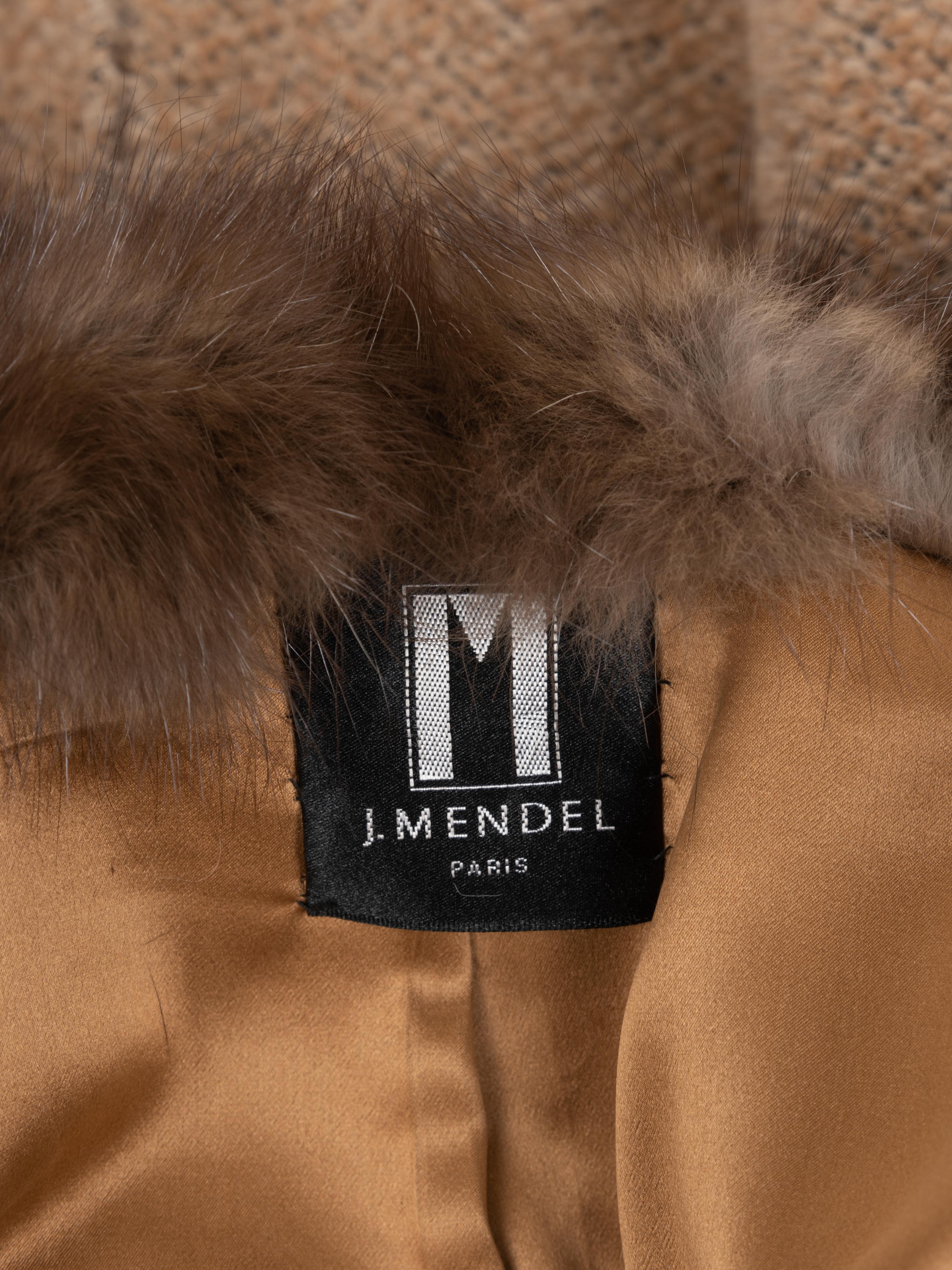J. Mendel Wool Coat and Skirt Ensemble Trimmed with Sable Fur, 1990-2000s