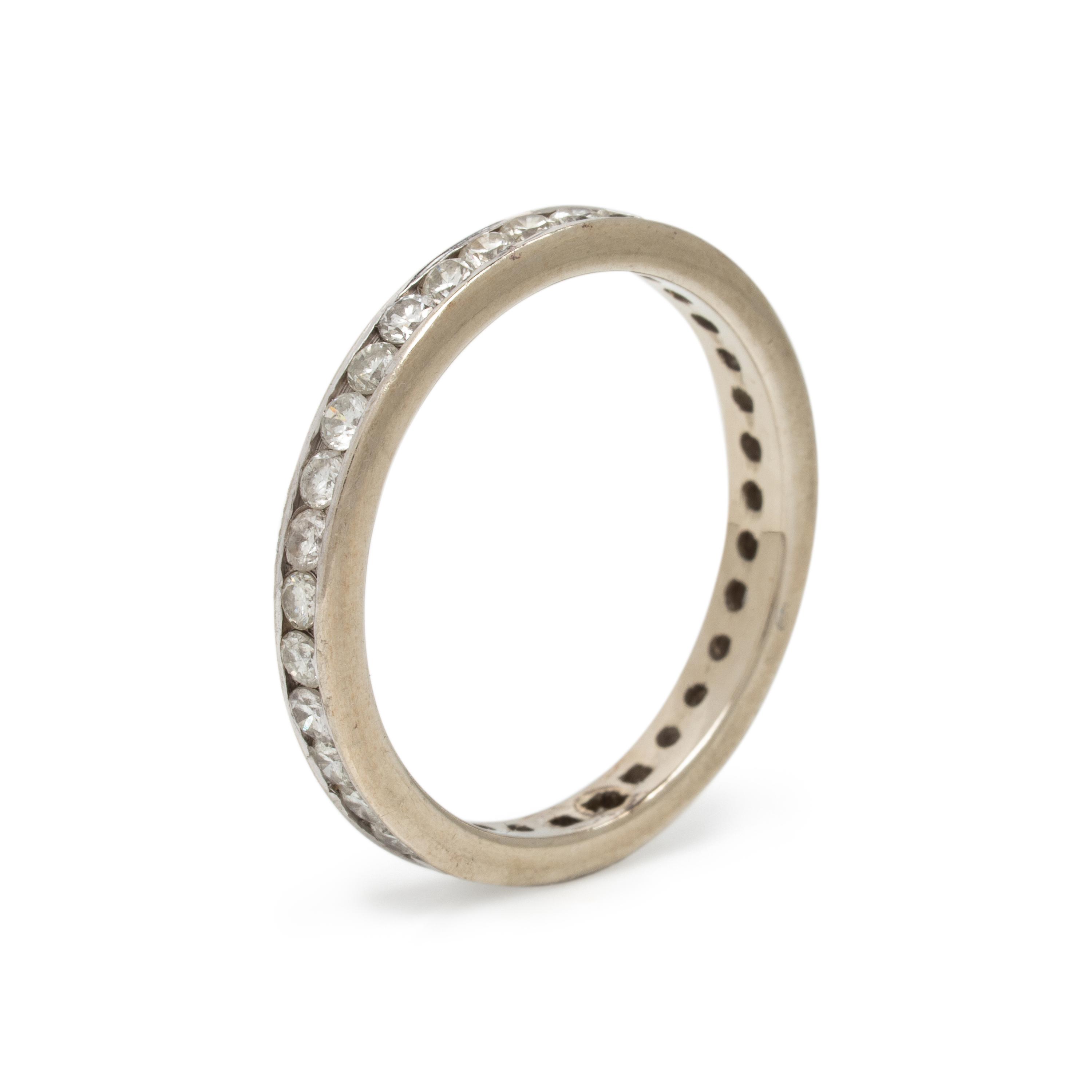 Pair of Diamond and White Gold Eternity Bands