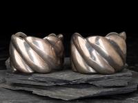 Matching Pair of Taxco Sterling Silver Cuff Bracelets, 1948-1978