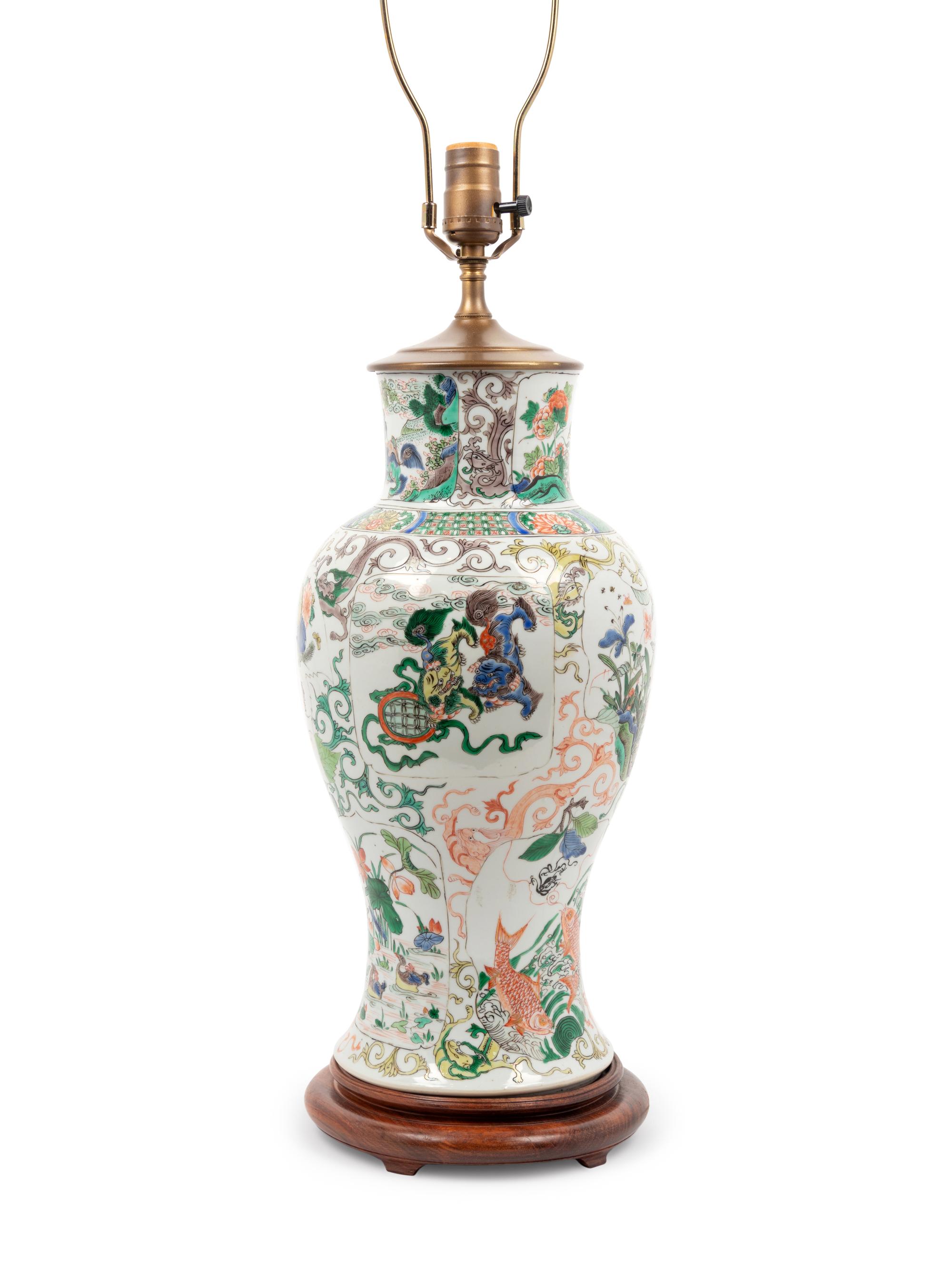 A Chinese Famille Verte Porcelain Vase