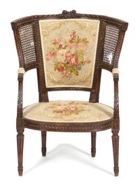A Louis XVI Style Curved Back Fauteuil Height 35 1/2 inches. — 19TH CENTURY