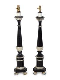 A Pair of Italian Painted Prickets